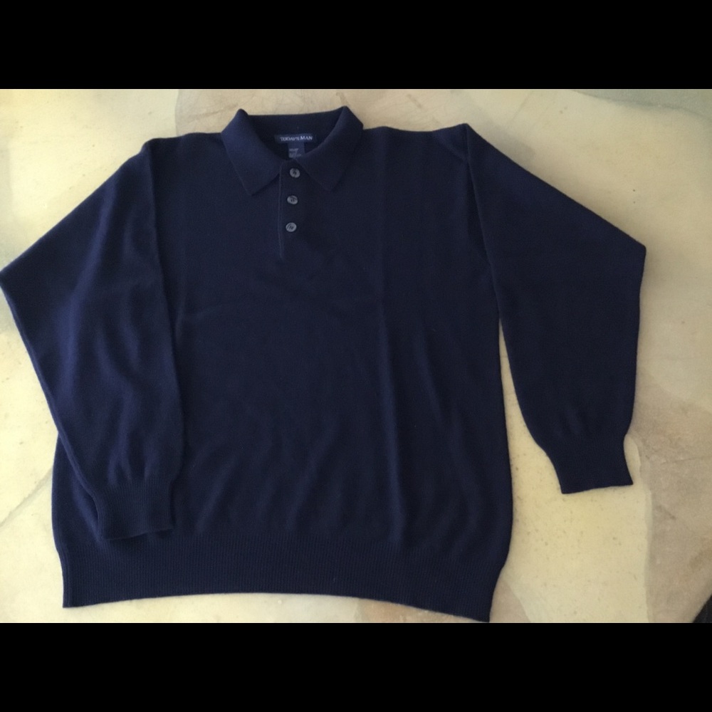 Mens LIKE NEW 100% CASHMERE sweater Navy Blue